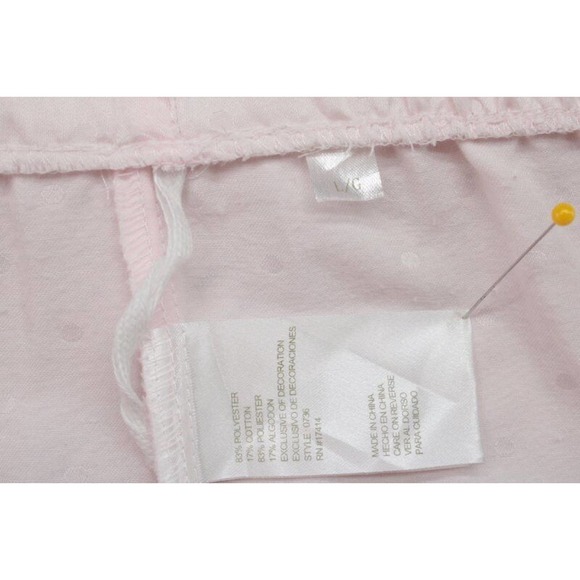 Collete Miss Elaine Pajama Set Large Pink Swiss Dot Shiny Satin Flannel - Picture 10 of 11